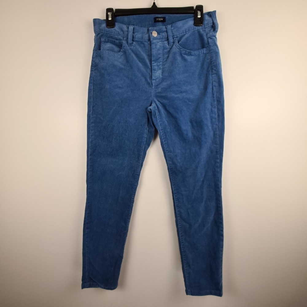 J Crew Factory Women's Blue Corduroy Skinny Pants 27 Stretch Y2K Preppy Mid Rise